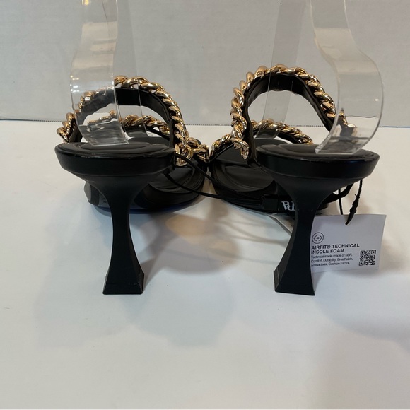 Zara black leather mules with chain detail Size 7 and 9 - Picture 8 of 13